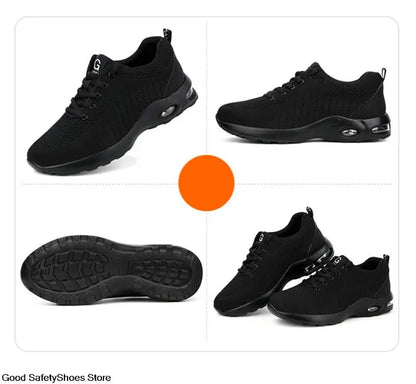 Steel Toe Safety Shoes Men Women Security Protection Work Shoes Lightweight Safety Boots Air Cushion Indestructible Shoes - Badiee Stylez