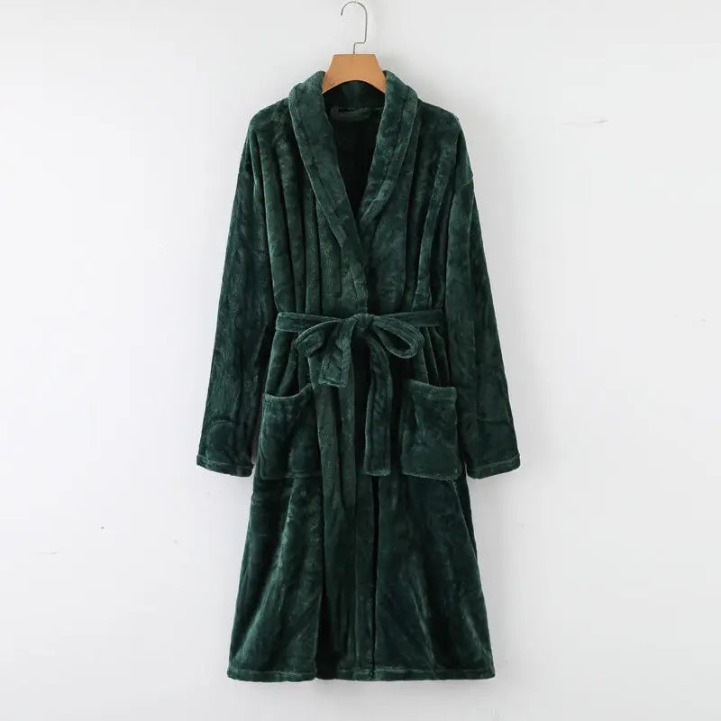 Personalised His and Hers Dressing Gown Customised Name Couples Bathrobes Terry Unisex Robe Monogrammed Mrs Mr Matching Robes green