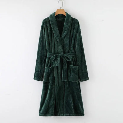 Personalised His and Hers Dressing Gown Customised Name Couples Bathrobes Terry Unisex Robe Monogrammed Mrs Mr Matching Robes green