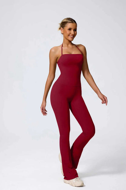 Fashionable Peach-Shaped Hip-Lifting And Neck-Hanging Yoga Jumpsuit For Women Casual And Slightly Flared Fitness Yoga Wear Badiee Stylez