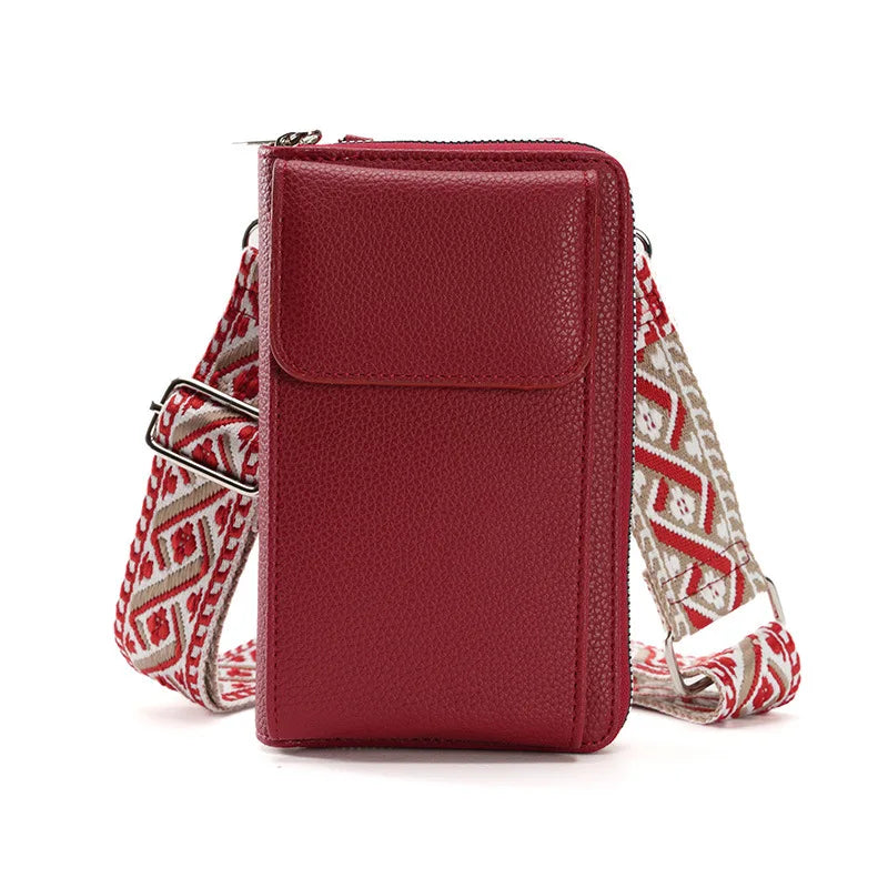 Buylor сумка для телефона PU Leather Cell Phone Bag Fashion Crossbody Bag Luxury Designer Ladies Shoulder Bag With Small Wallets red