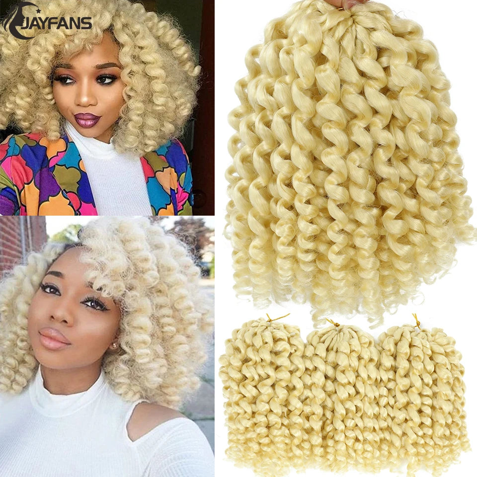 1- 5 Packs 8 inch Jumpy Wand Curl Jamaican Bounce Crochet Hair Natural Black Wand Curls Crochet Hair Short Curly Crochet Braids Badiee Stylez