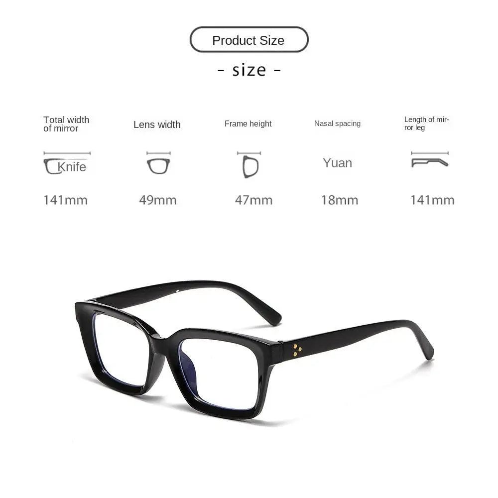 2024 Oversized Square Glasses Anti Blue Light Glasses Large Frame Myopia Glasses Flat Light Glasses Transparent Eyeglasses Badiee Stylez