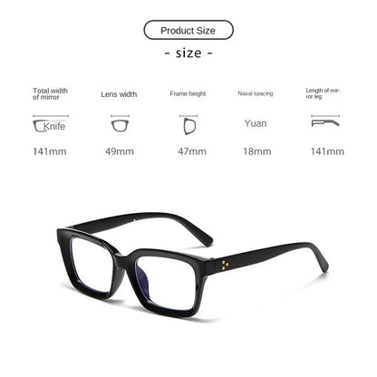 2024 Oversized Square Glasses Anti Blue Light Glasses Large Frame Myopia Glasses Flat Light Glasses Transparent Eyeglasses Badiee Stylez