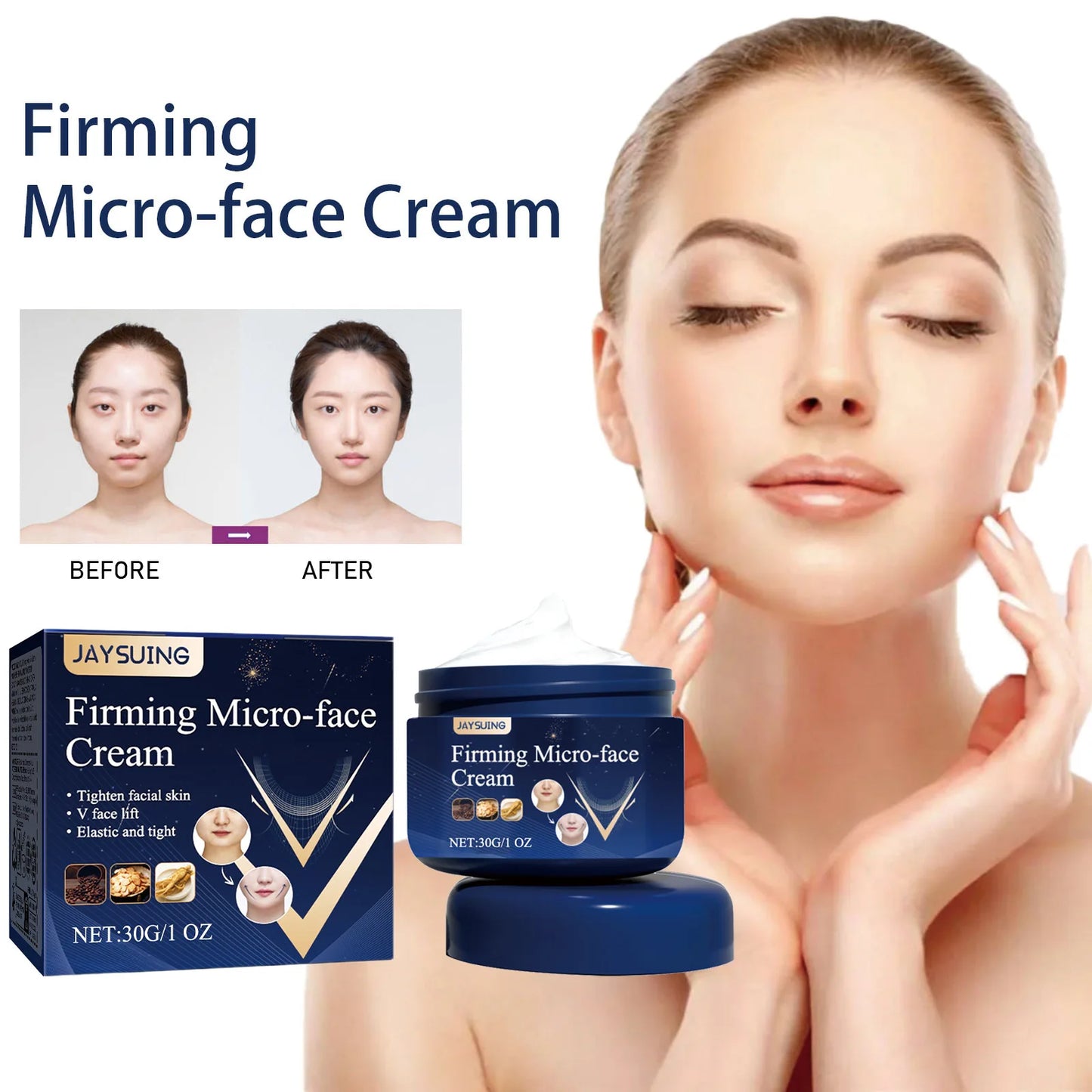 V Face Slimming Cream Enzyme Massage Cream Firm Face Lift To Remove Masseter Double Chin To Lighten Neck Line Fat Burning Cream