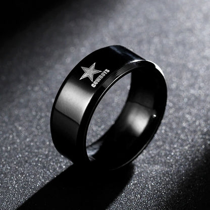 MOREDEAR 8mm Black Titanium Ring Dallas Cowboys For Men and Women M333JR2010-8BK