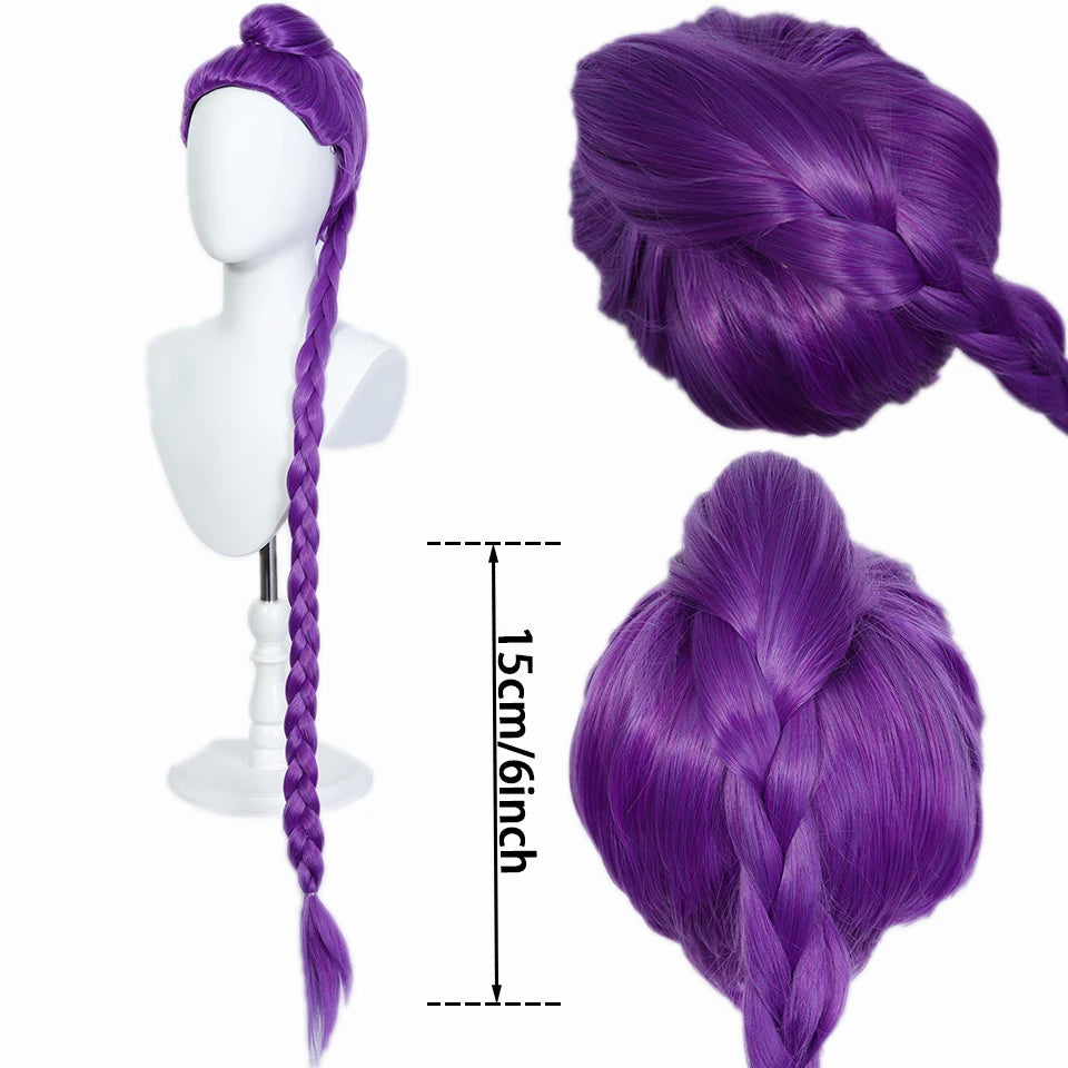 ﻿Synthetic Wig Kpop Girl Group Cosplay Wig Halloween Women mixed color Purple Synthetic Fiber Wig for Women Badiee Stylez