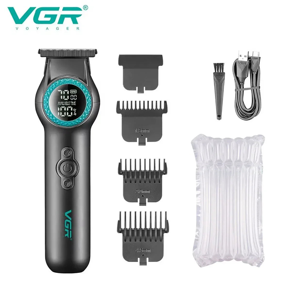 VGR Hair Clipper Professional Hair Trimmer 8000 RPM Hair Cutting Machine Electric Haircut Machine Cordless Clipper for Men V-990 black without box