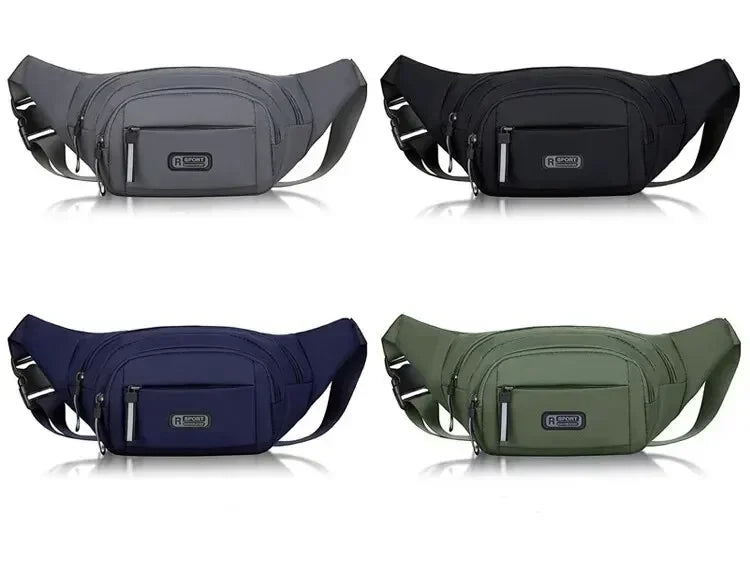 Men Canvas Fit Waistpack Mobile Fanny Waist Packs Men's Sports Outdoor Leisure Running Anti Theft Ultra Thin Invisible Waist Bag