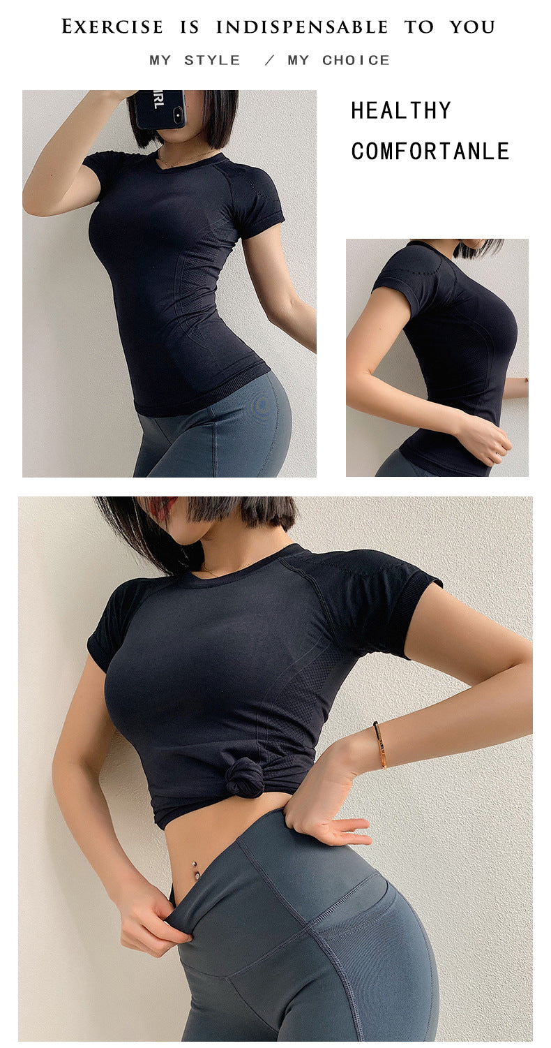 Women Fitness Sports T-shirt Tops Women Outdoor Sports Loose Short Sleeve Stitching Gym Running Female Quick Drying Breathable