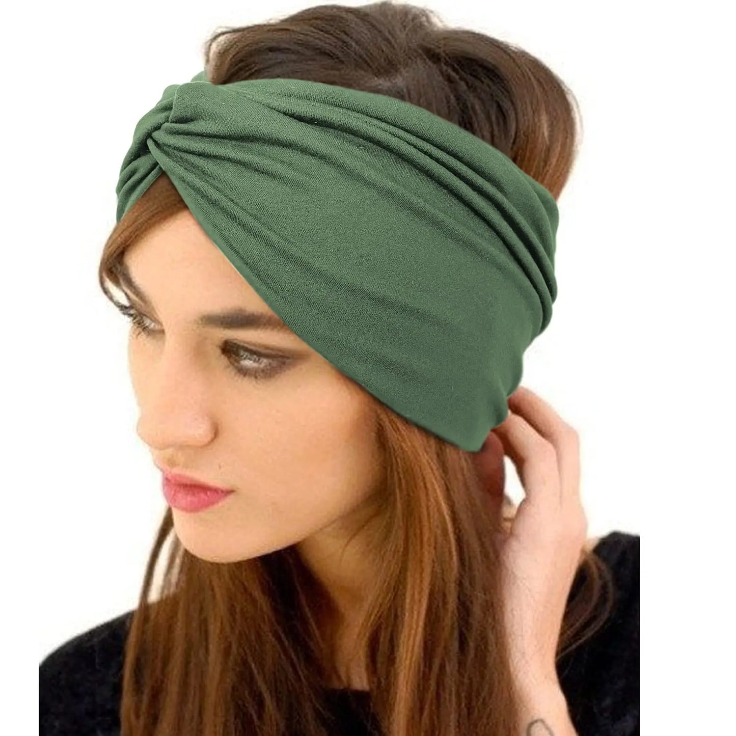 Women Headbands African Wide Hair Wrap Turban Twist Headband for Women Large Sport Workout Stretch Non-slip Big Hair Bands