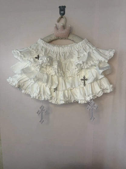 Gothic Y2k Elastic Waist Harajuku Y2k Short Skirt Women Hot Chick Chic Ruffle Subculture Skirts Design Retro Cake Skirt Lolita