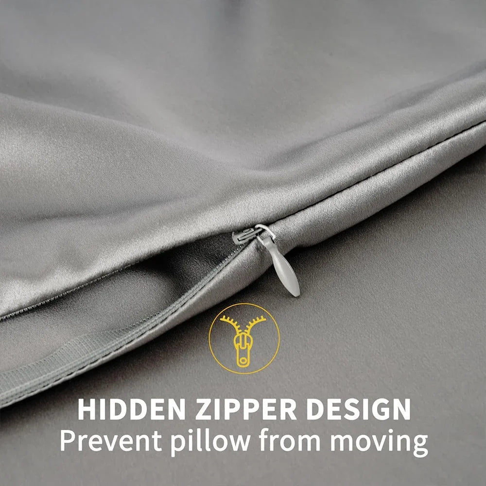 100% Natural Mulberry Silk Pillowcase with Hidden Zipper Double Sided Pure Silk Pillow Case Touch Soft &Cool Suitable for Summer Badiee Stylez