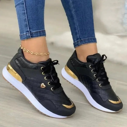 2023 Women Sneakers Mesh Patchwork Lace Up Ladies Flats Outdoor Running Walking Shoes Comfortable Breathable Female Footwear black