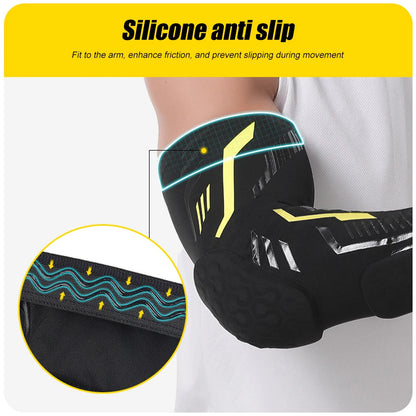 Anti-collision Arm Sleeve Protective Compression with Elbow Honeycomb Pad for Youth & Adult Sport Basketball Football Volleyball