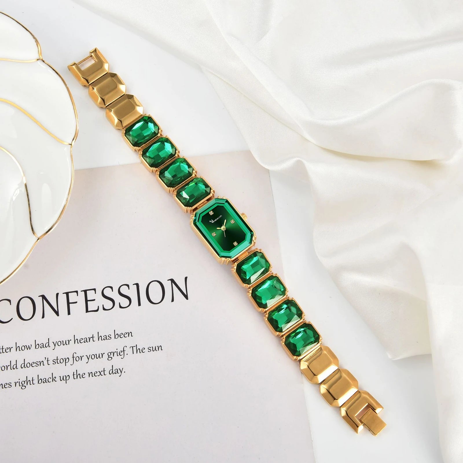 1PC Luxury Women's Watch Fashion Stainless Steel Gold Gorgeous Water Diamond Square Quartz Movement Gift Wrist Watches for Women Badiee Stylez