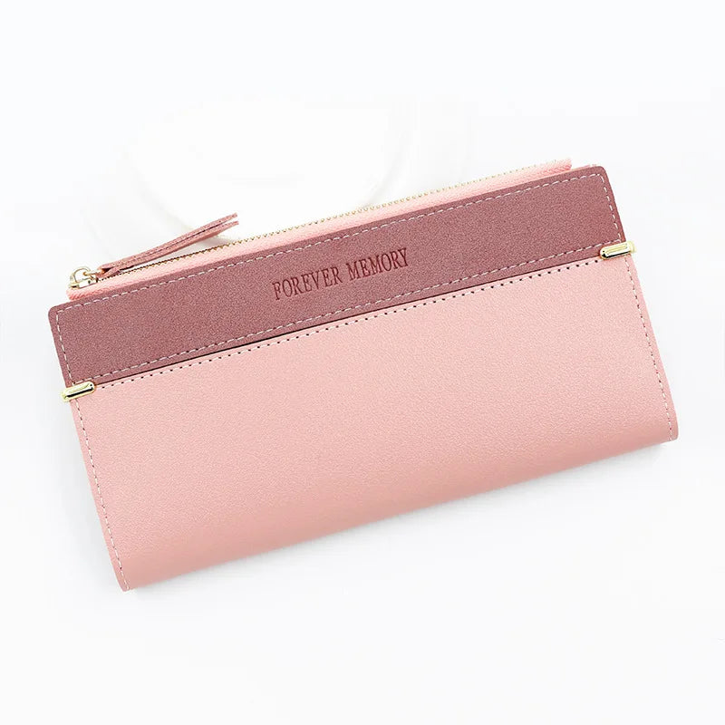 Long Purses For Women Wallet New Fashion Long Coin Purse Card Holder Small Ladies Wallet Female Hasp Mini Clutch billetera bolas pink2 CHINA