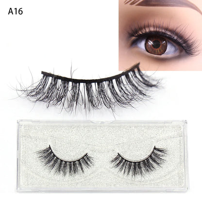 LEHUAMAO False Eyelashes Mink Lashes Natural Thick False Eyelashes Extension Wispy Soft Lashes Makeup Tools D22 1Pair-A16