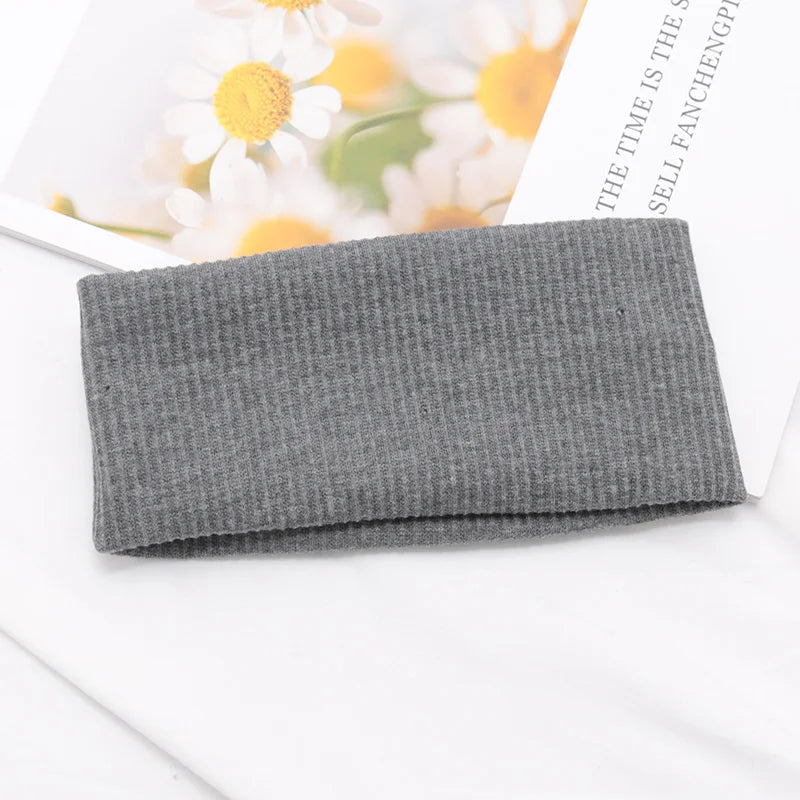 Women Solid Hairband Wide Hair Bands Elastic Headband Makeup Hair Hoop Yoga Vintag Headwrap Hairstyles Fashion Hair Accessories Dark Grey One Size