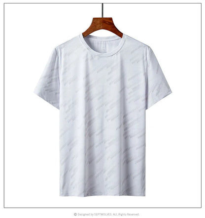 Men's Quick Dry Ice Silk T-Shirts Short Sleeve Breathable Workout Shirts Sweat Absorbing Athletic Top Gym Casual Wear 4 Colors