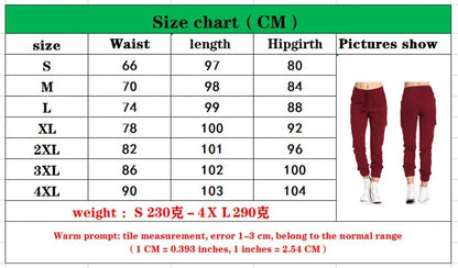 2022 New Solid Jogger Women's Cargo Pants Multi-Pocket Drawstring Elastic Waist Women Sports Pants Streetwear Casual Long Pant Badiee Stylez