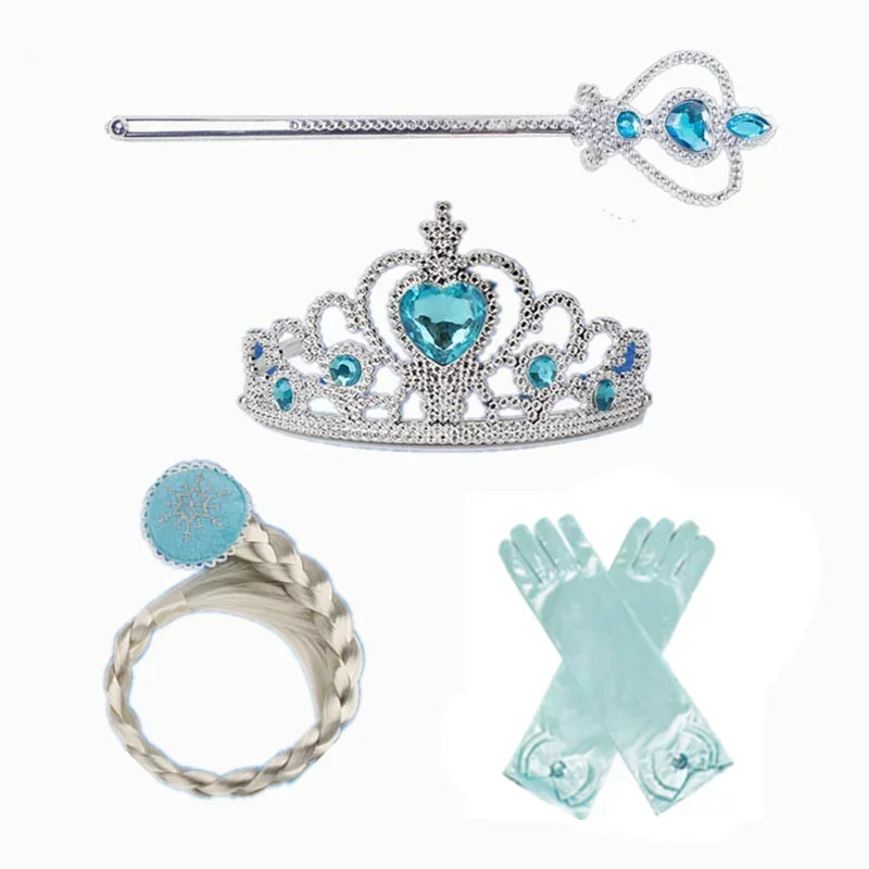 Elsa Dress for Girls 3-10Y Birthday Role Elsa Princess Dress For Kids Halloween 2024 Carnival Easter Party Cosplay Girls Costume P0041