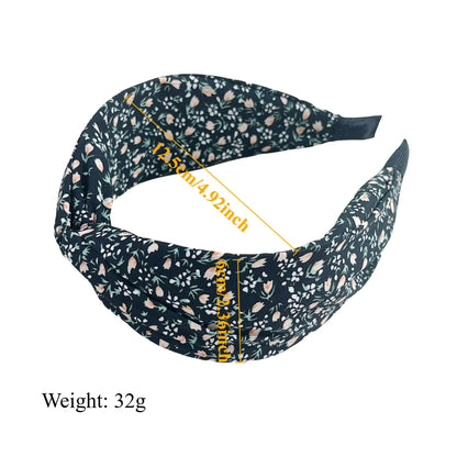 Bohemian Floral Cross Headband Women Wide Bands Hair Hoop Styling Tool Fabric Flower Print Vintage Headwear Accessories Summer