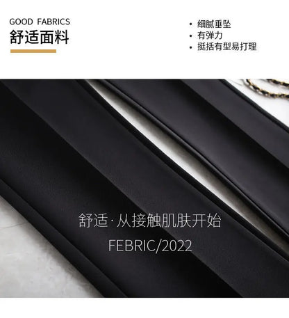 Office Lady Elegant Fashion Flare Pants Spring Autumn Diamonds High Waist All-match Solid Women Casual Straight Trousers 2022 Badiee Stylez