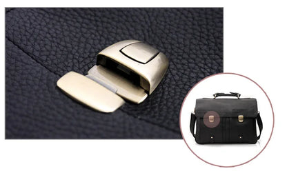 FANCODI Genuine Leather Briefcase men Business Bag Male Portfolio Attache Case Leather 15.6" Laptop Bag Office tote Handbag big