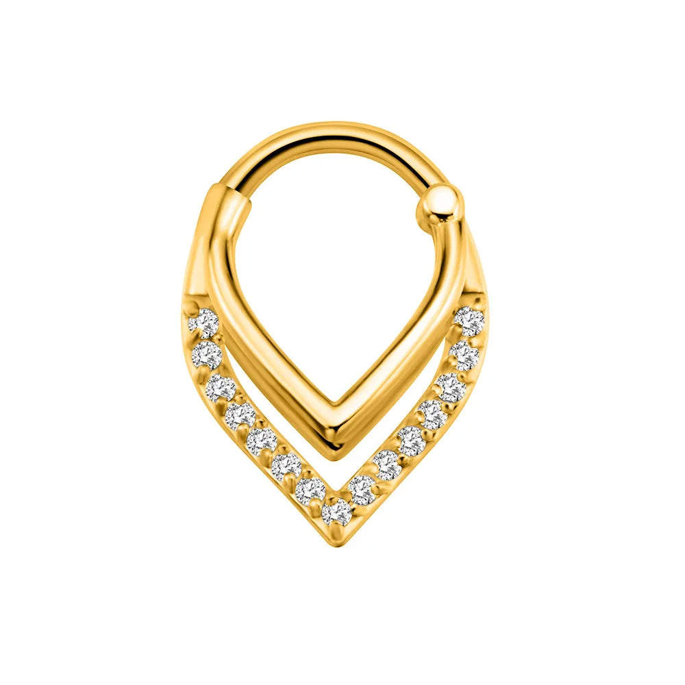 Flower Moon Heart Waterdrop Septum Piercing Daith Conch Tragus Hoop Earring Clicker Segment Nose Ring 316L Surgical Steel 16G