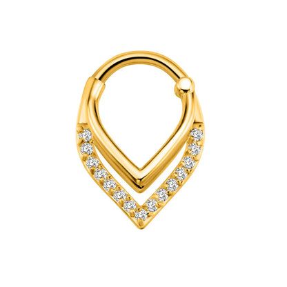 Flower Moon Heart Waterdrop Septum Piercing Daith Conch Tragus Hoop Earring Clicker Segment Nose Ring 316L Surgical Steel 16G