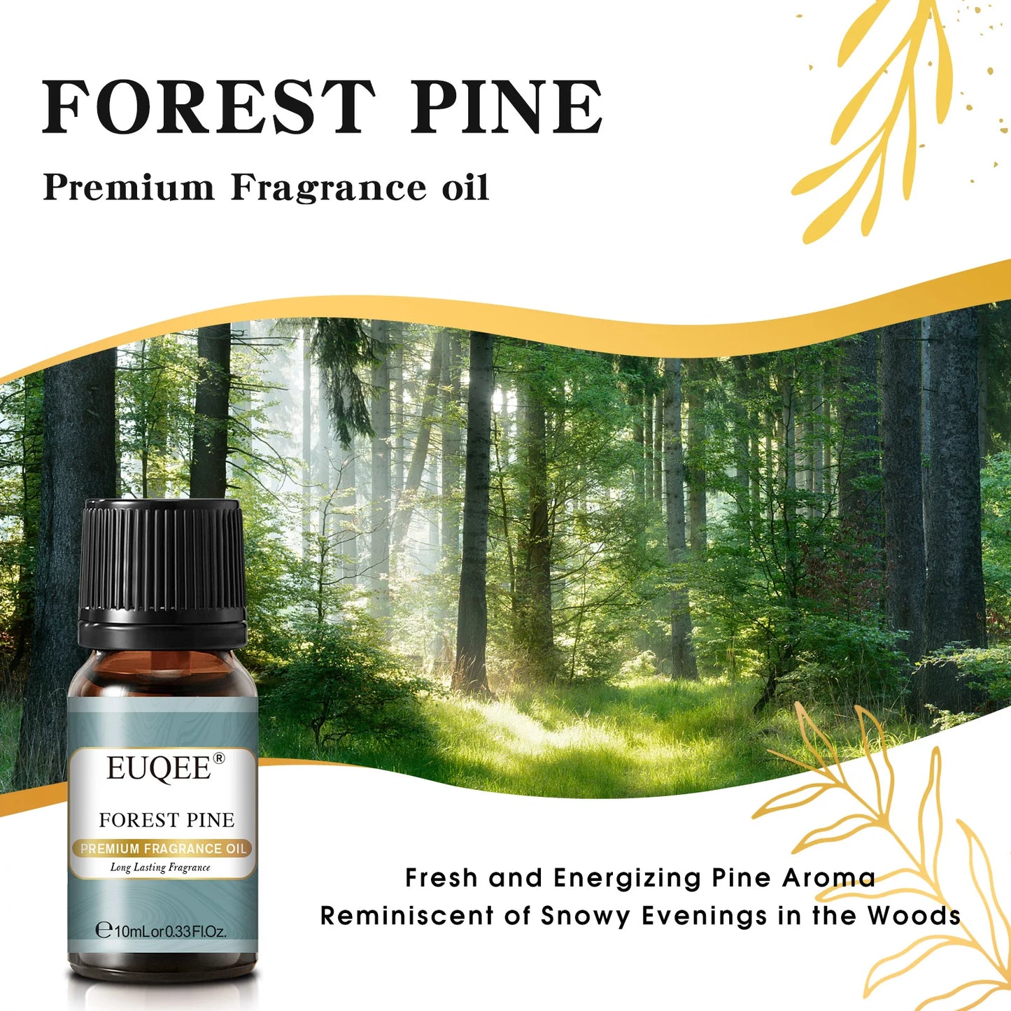EUQEE 10ML Men's Fragrance Oil For Car Diffuser,Making Candle Leather Forest Pine Coffee Cake Cedarwood Bay Rum 1pcs/3pcs/6pcs - Badiee Stylez