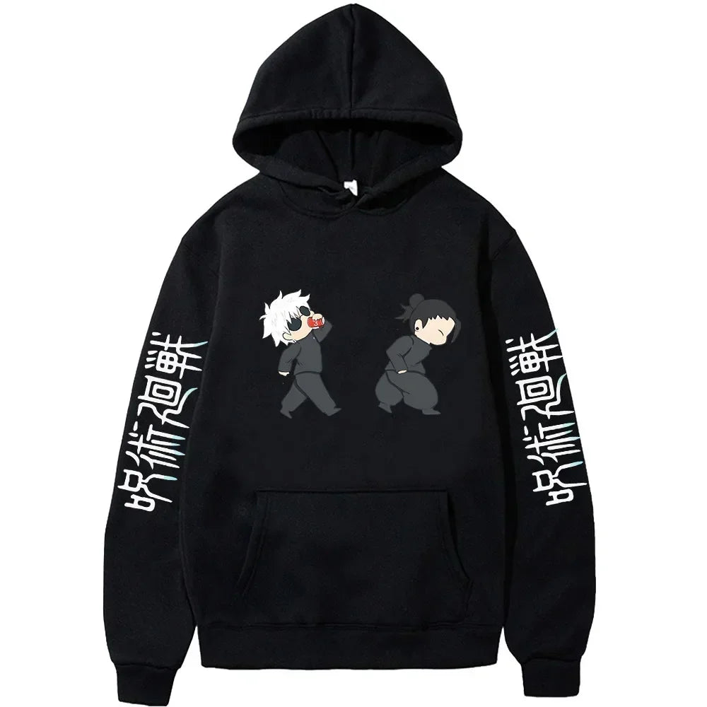 Jujutsu Kaisen Anime Hoodies Cartoon Satoru Gojo Cute Print Men Women Pullovers Autumn Winter Casual Plus Size Sweatshirts