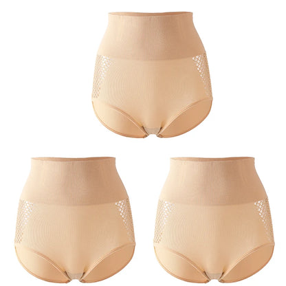 Flarixa 1/2/3Pcs Hollow Belly Control Shapewear Women Panties High Waist Double Layer Tummy Shaper Heart-shaped Hip Lift Pants Badiee Stylez