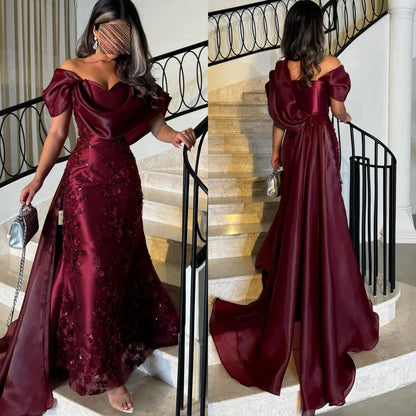 Customized Exquisite Elegant Applique Flower Mermaid Off-the-shoulder Long Dresses Bespoke Occasion Dresses Fashion Formal Badiee Stylez