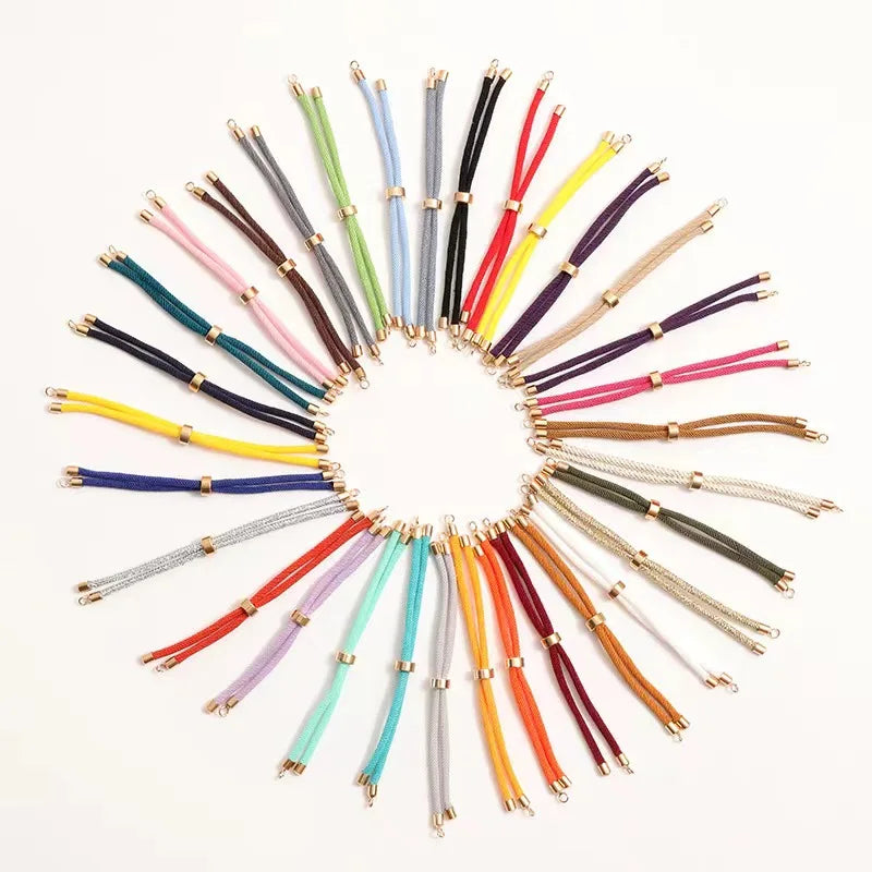 10Pcs Twisted Nylon Cords Bracelet Adjustable Extension Tail Chain Connector For DIY Handmade Jewelry Making Accessories