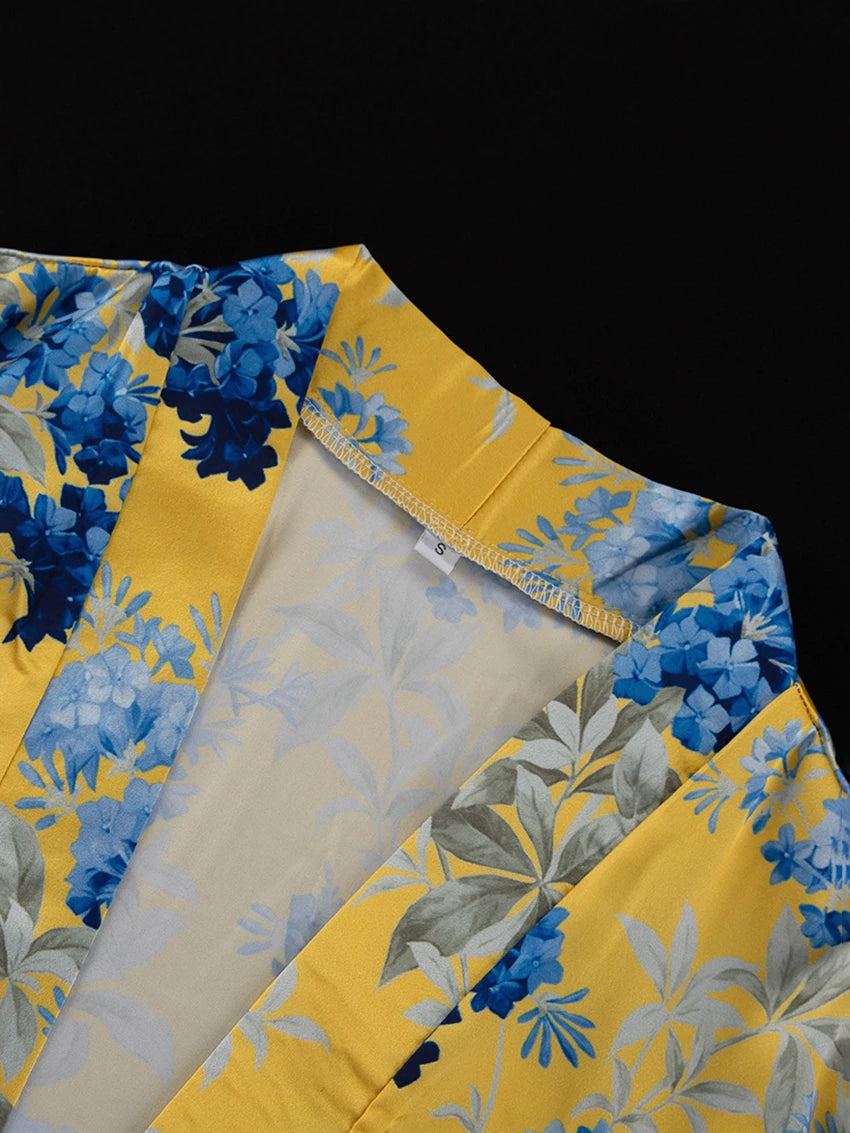 Marthaqiqi Fashion Women Nightwear Suit V-Neck Pajamas Long Sleeve Nightie Lace Up Nightgowns Pants Printing Ladies Pyjamas Set