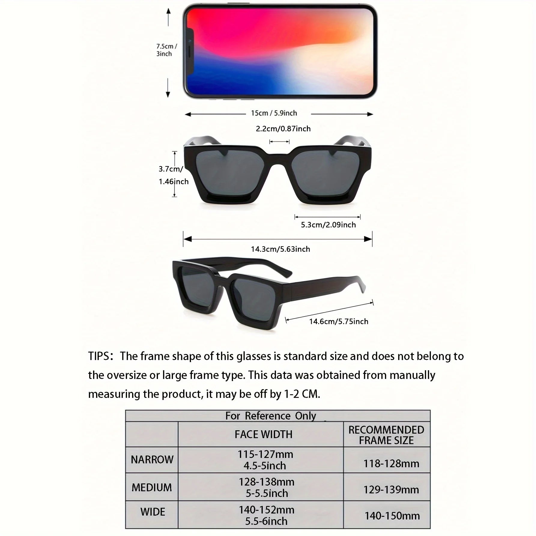 1/2 PC S Classic Fashion Square Plastic Frame Women Sunglasses For Men Daily Life Shades Eyewear Accessories. Badiee Stylez