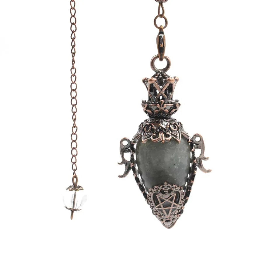 Healing Natural Stone Crystal Pendulums for Divination Black Obsidian Pendant Quartz Pendulum Dowsing Spiritual Pendulos X202 Labradorite