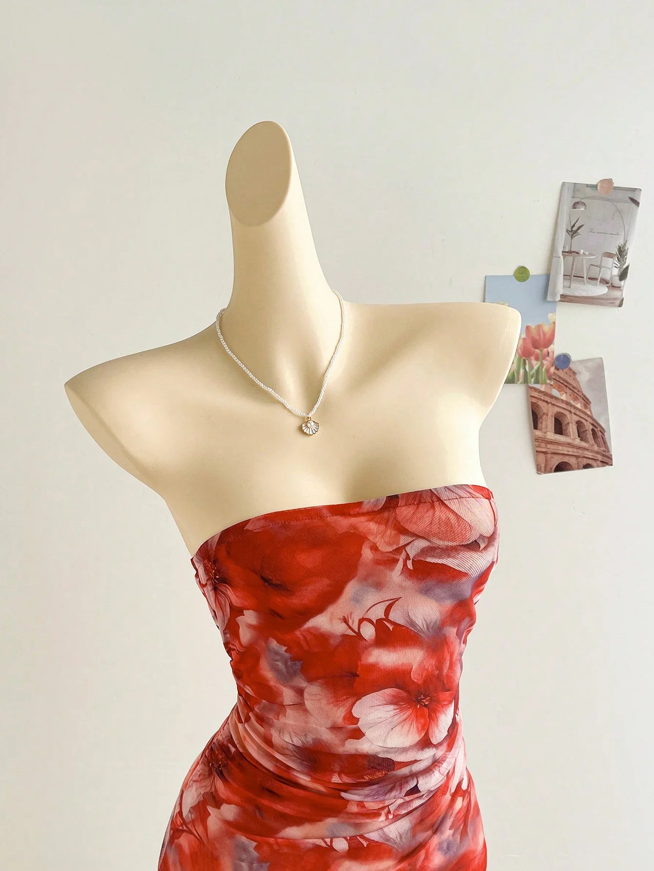 New spring/summer ladies sexy strapless, backless hemline irregular mini dress