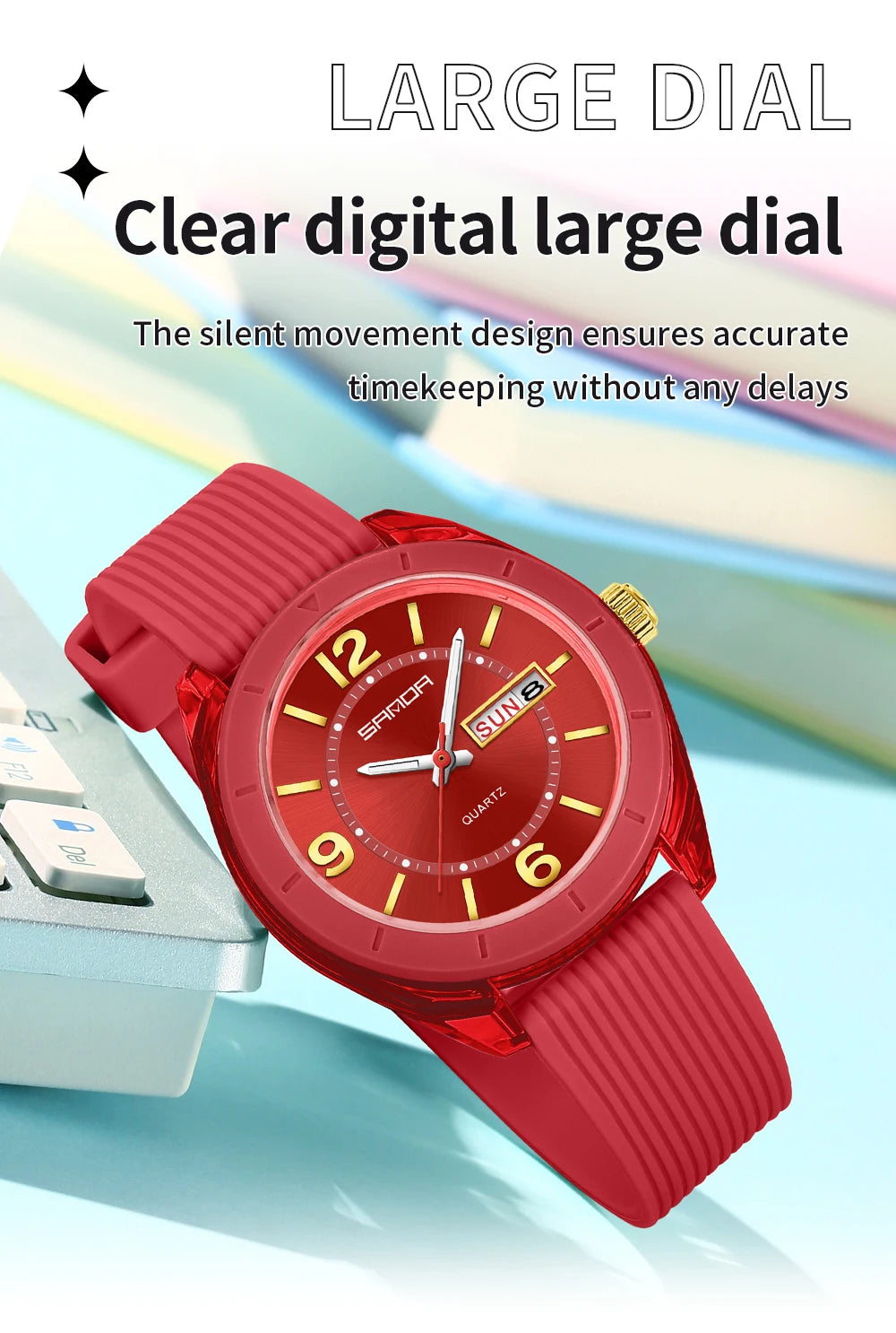 SANDA Quartz Watch for Women Waterproof Auto Date Week Elegant Luxury Ladies Wristwatch Waterproof Analog Women's Watches