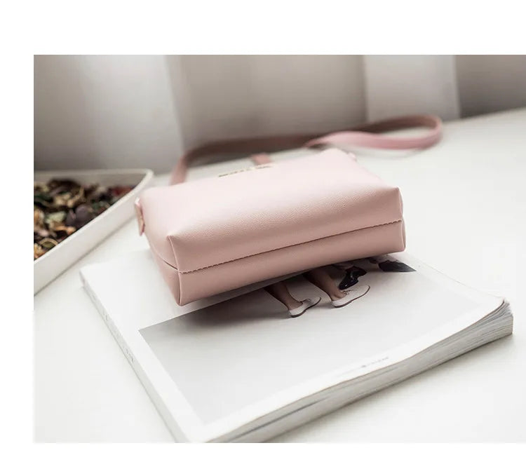 Fashion Solid Color Shoulder Bag Women Crossbody Bags Women PU Leather Woven Bag Mobile Phone Purse Mini Handbags hand bag