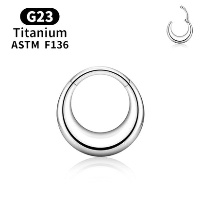 ASTM F136 Titanium 16G Moon Septum Hoop Ring Anodizing Hinged Segment Nose Clicker Tragus Helix Daith Earring Piercing Jewelry Silver Color