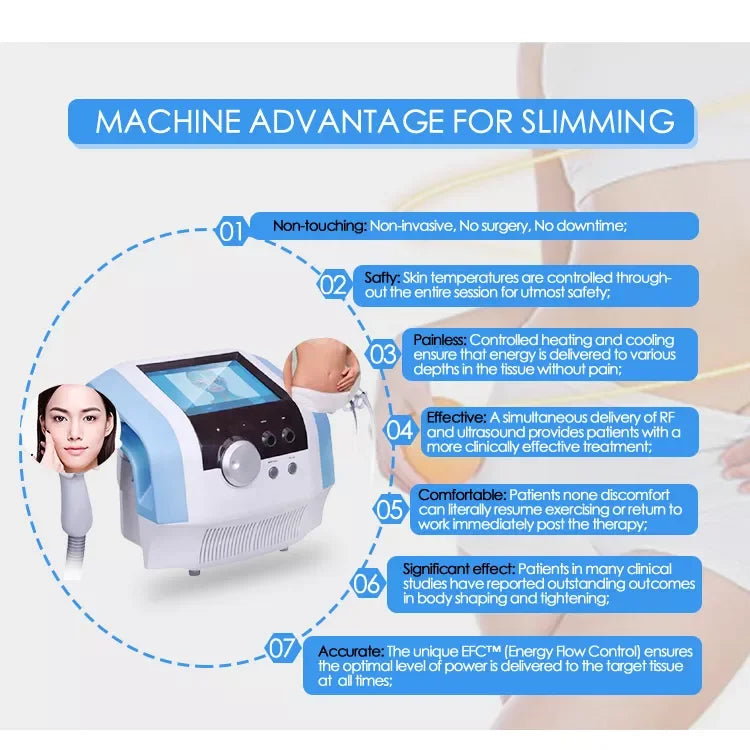 Ultra 360 Fat Reducing Machine Portable NEO Equipment Slimming Machine Ultrasonic Cellulite Wrinkle Removal Face Lift 2 Handles