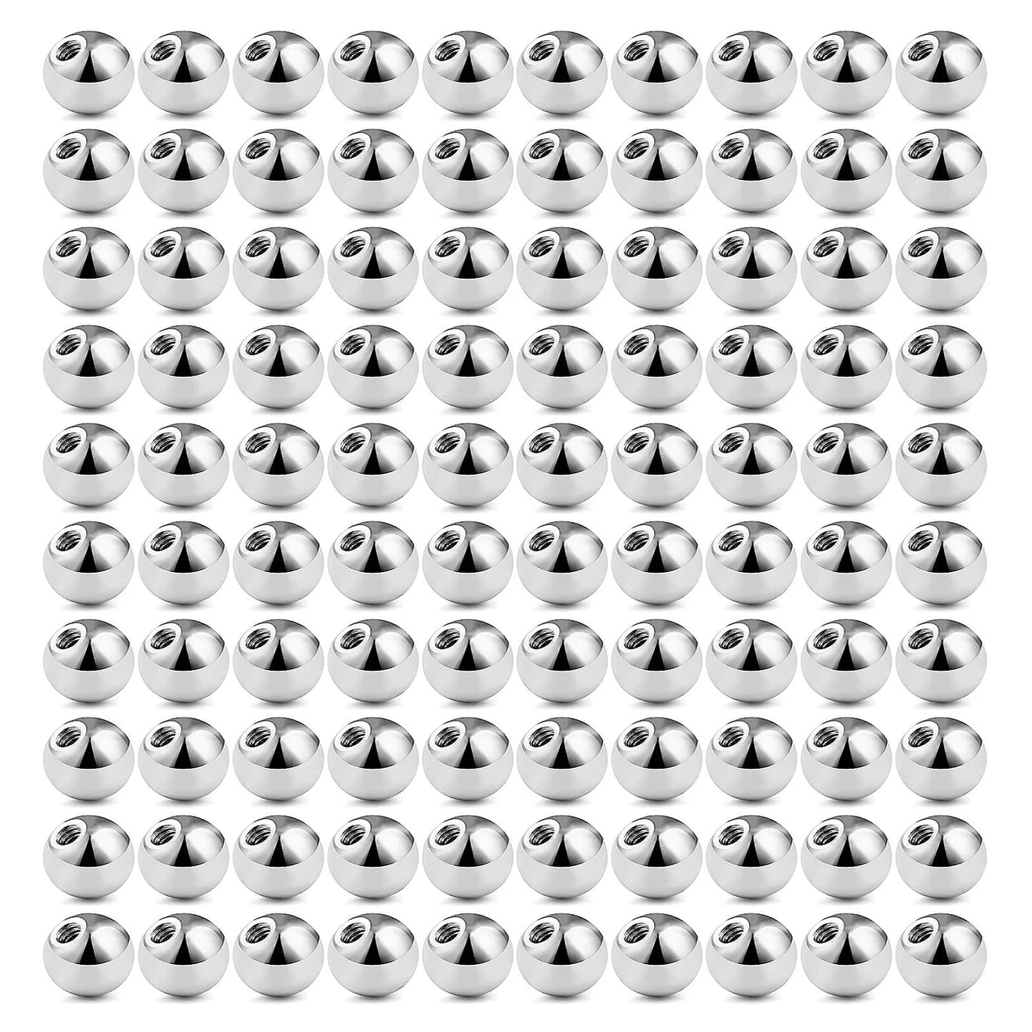 100 Pcs/bag 3mm 4mm Replacement  BALLS  Threaded Surgical Steel Industrial Barbell Tongue Belly Body Piercing Parts Badiee Stylez