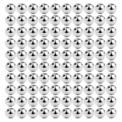 100 Pcs/bag 3mm 4mm Replacement  BALLS  Threaded Surgical Steel Industrial Barbell Tongue Belly Body Piercing Parts Badiee Stylez