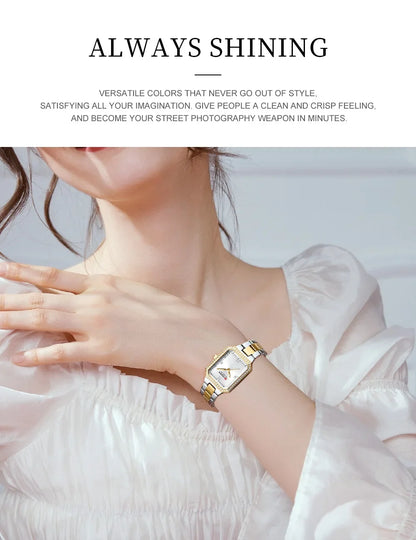 CURREN Women Watch Quartz Watch for Ladies Simple Elegant Dress Wristwatch Stainless Steel Bracelet