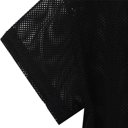 Women's Mesh Yoga Shirt Sexy Short Sleeve T-Shirt Sport Top Blouse Cover Up Quick Dry Gym Clothes Running Fitness Tank Sportwear