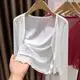 Plus Size Ice Silk Sun Protection Open Cardigan Thin Outerwear Women's Clothing for Chubby mm Short Outerwear Capelet Lace Trim WHITE