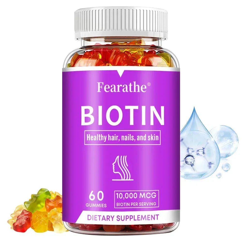 Biotin Gel 10000mcg [Highest Potency] Healthy Hair, Skin & Nails Vitamins for Women, Men & Children